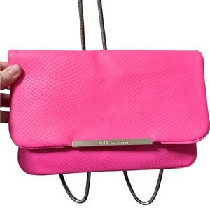BCBG HOT Pink Textured Women's Clutch/ Crossbody